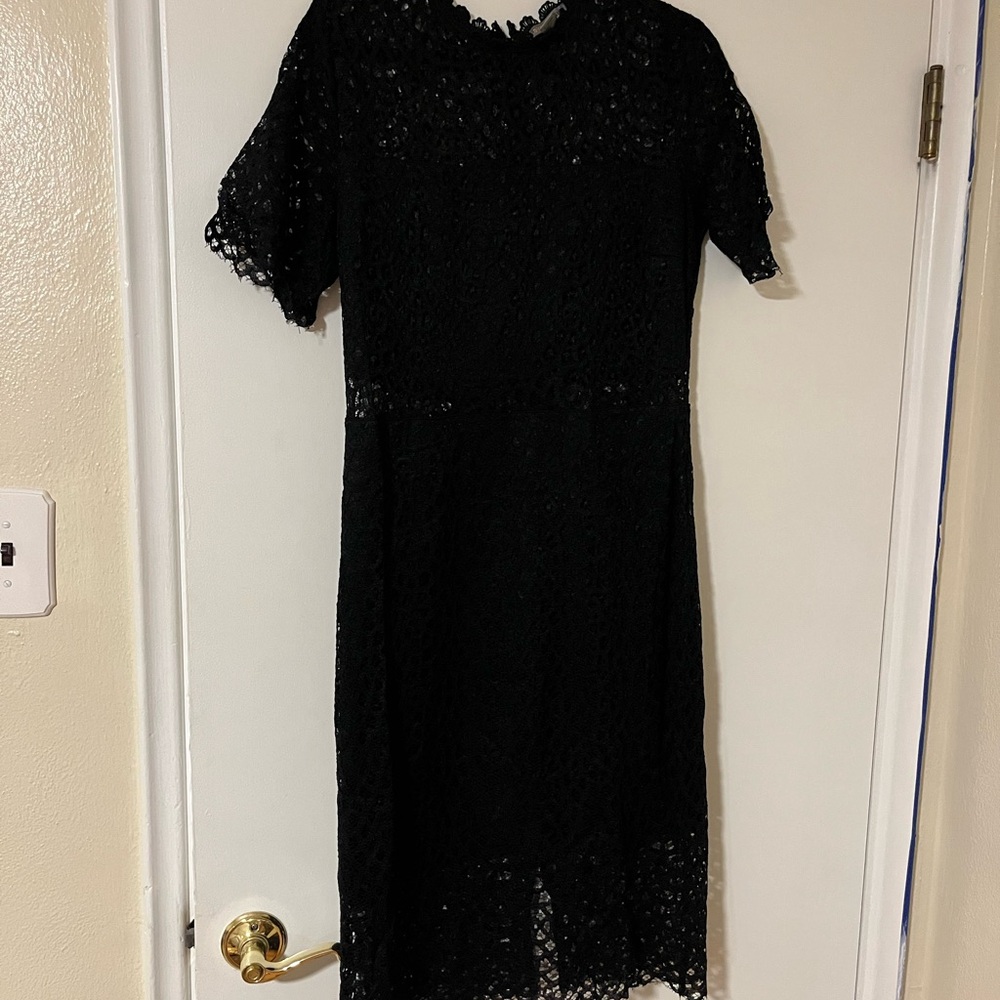 Love By Design Black Sheath Dress with Peter Pan Collar